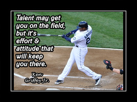 Rare Ken Griffey Jr Baseball Inspirational Quote Poster Unique Motivational Gift - £15.97 GBP+