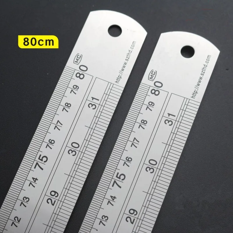  Stainless Steel Scale Metric Ruler Centimeter Inches Straight Ruler Precision M - £128.07 GBP