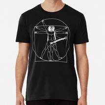 Vitruvian Man Electric Guitar White Version Playing D Chord S-5XL USA T-Shirt - $22.80