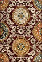Oriental Weavers Sedona 6366A 8x11  Rectangle - Red/ Gold-Nylon/PolyP - £621.73 GBP