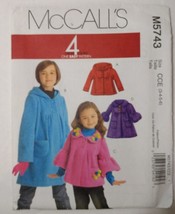 McCall's 5743 Size 3-6 Girls' Jackets and Coats - $12.86