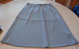 Wanderlux Women&#39;s Size L large Mid Calf Length Skirt Lt Blue w/ Polka Do... - $19.04