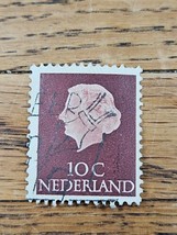 Netherlands Stamp Queen Juliana 10c Used Fancy Cancel Pen Design 775 - $2.99