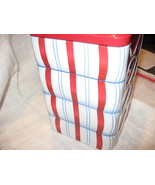 Tin Canister-Holiday-Peppermint Stripe Candy- 7.5&quot; Tall - $11.00