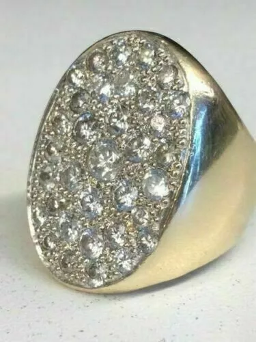Men&#39;s Round Cut Simulated Diamond Engagement Wedding Ring 14K Yellow Gol... - $123.99