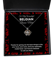 Belgian Bonus Mom Necklace Gifts - To My Wonderful Bonus Mom - Crown Pendant  - £39.40 GBP
