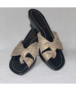 Italian Made Sandals DONALD J PLINER Slide Heel Women’s 8M Woven Gold Kn... - £58.38 GBP