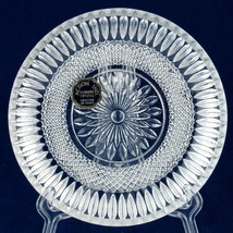 Action Industries Diamond Crystal 6&quot; Shallow Bowl Glass Dish Italy Vintage - £8.04 GBP