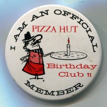 Vintage 1971 Pizza Hut Pete Official Birthday Club Member Pin Pinback Premium - £10.93 GBP