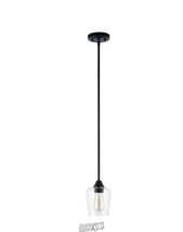 Hampton Bay Pavlen 1-Light Bronze Mini Pendant Light with Clear Glass Shade - $45.50 CAD
