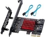 1X Pcie Sata Card 2 Ports,With 2 Sata Cables,6 Gbit/S Pcie Sata Expansio... - £27.25 GBP