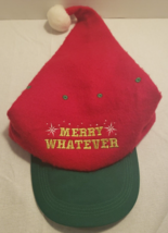 &quot;Merry Whatever&quot; Santa Hat With Bill - Snapback Adjustable - Grinch Hat -RN89402 - £13.29 GBP