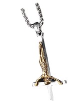 Stainless Steel Upside Down Jesus Cross Necklace Men - £41.25 GBP