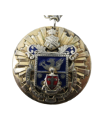 Vintage Via Crucis Via Lucis Pendant Necklace 2&quot; Layered Design Red Blue... - $98.01