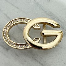 Rhinestone Studded CG Letters Gold Tone Small Belt Buckle - £7.90 GBP