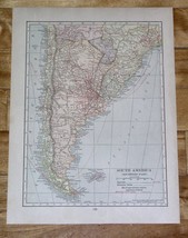 1918 Original Antique Map Of South America Brazil Argentina Peru Chile - £13.66 GBP