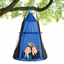 40&quot; Kids Hanging Chair Swing Tent Set Hammock Nest Pod Seat Blue - $104.50