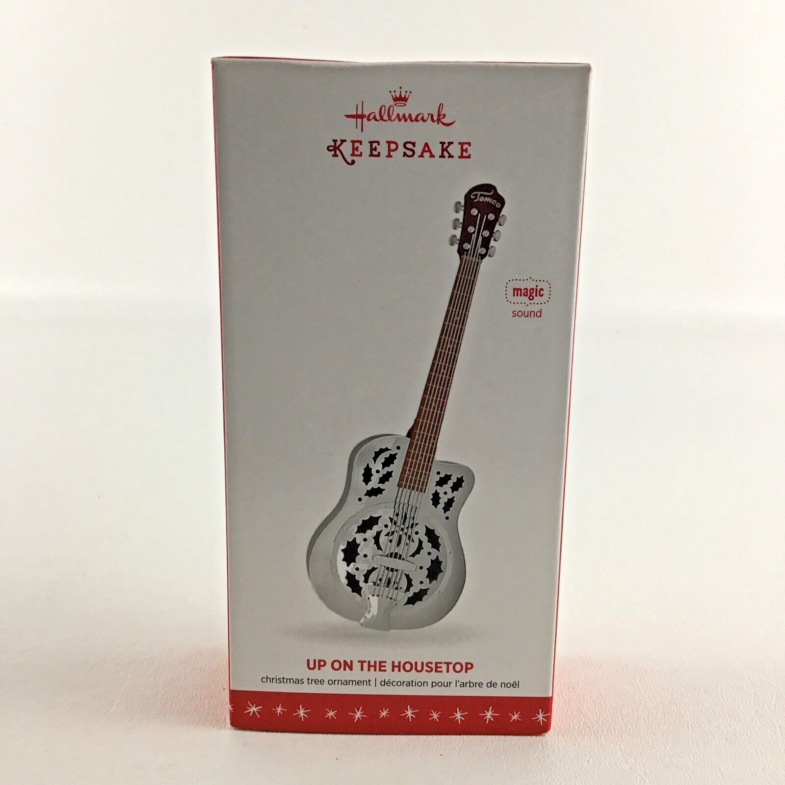 Hallmark Keepsake Christmas Ornament Up On The Housetop Magic Sound Guitar 2016 - $44.50