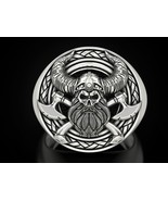 Natural 925 Sterling Silver skull mens ring, Gothic ring, Gift for husband - £198.80 GBP