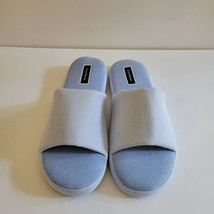 Club Room Men&#39;s Cushioned Bed Slides in Blue Stripes-Medium 8-9 - £17.55 GBP