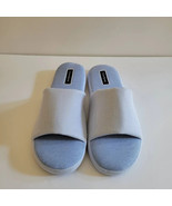 Club Room Men&#39;s Cushioned Bed Slides in Blue Stripes-Medium 8-9 - $21.99