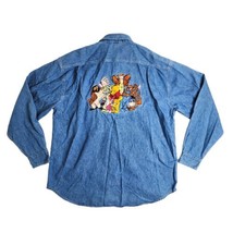 Vintage Disney Winnie the Pooh Friends Denim Shirt Women's Large Embroidered - $34.60