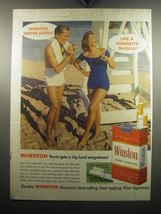 1957 Winston Cigarettes Ad - Winston Tastes Good Like a Cigarette Should - $18.49
