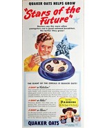 QUAKER OATS &quot;Stars of the Future&quot; 1949 Vintage Print Ad - Nutrition-Valu... - $11.77