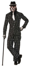 Forum Novelties Men&#39;s Bone Collection Pinstripe Suit, Black/White, One Size - £137.74 GBP