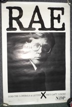 Bob Rae Vintage NDP Poster Autographed anti Liberal Vote Canada Politics... - $69.95
