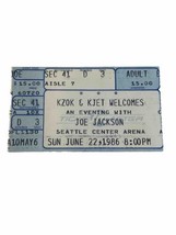 6/22/1986 Joe Jackson Concert Ticket Stub Seattle Center Arena - £6.29 GBP
