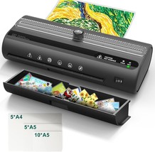 Laminator Machine, 9-Inch Laminator Thermal Laminator Built-In Paper, Black - $42.95