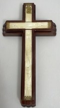 Vintage LAST RIGHTS Cross Crucifix Box Mother Of Pearl  13.5” Religious - $23.36