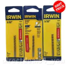 Irwin  Titanium #63906  3/32&quot; Drill Bit  Pack of 3 - £11.66 GBP