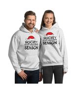 Hockey is My Favorite Season Festive Sport Graphic Unisex Hoodie, Christ... - $35.63+