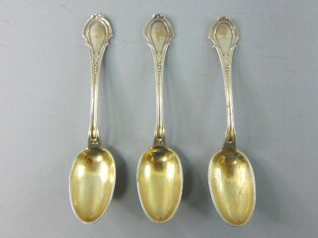 3 Vintage Antique Aesthetic Wood & Hughes Sterling Silver Teaspoons - £154.31 GBP