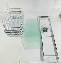 Oval Bathroom Cart - 3 Tier Chrome With Tempered Glass Shelf - £94.95 GBP