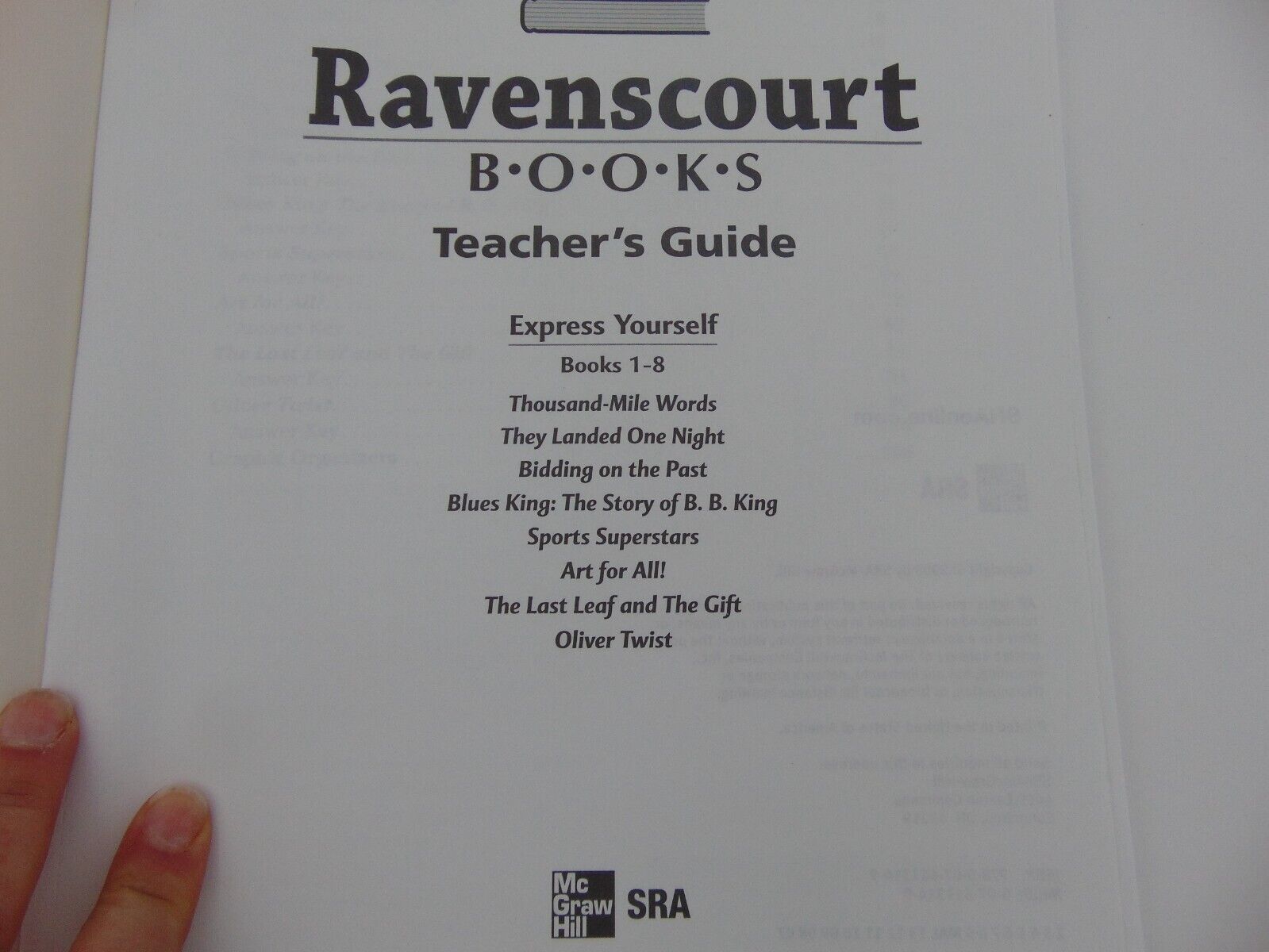 SRA RAVENSCOURT Teacher&#39;s Guide Express Yourself Teacher&#39;s Guide B2 C - $19.80