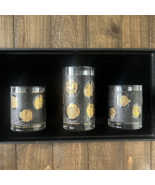 (3) Vintage World Coin Style 22k Gold Tumbler &amp; Rocks Drinking Glasses - $30.69 CAD