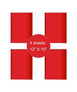 4 Sheets 12&quot;x10&quot; Red HTV Paper Iron On Heat Transfer Vinyl for T-Shirts ... - £6.75 GBP