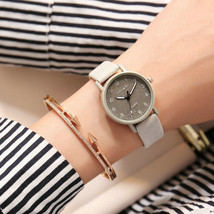 &quot;DOUKO&quot; Vintage stainless steel  Frosted Stone Pattern Leather Strap Watch - £11.16 GBP