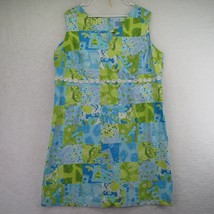 Tahiti Reef Club Dress Size 2X Empire Waist Daisy Lace Blue Green Beach ... - £16.38 GBP