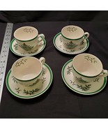 SPODE China England CHRISTMAS TREE S3324 Pattern  4- FLAT CUP and SAUCER... - £22.41 GBP