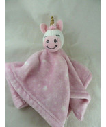 HB Hudson Baby smiling Unicorn Pink Lovey Security Blanket 14&quot; square Soft! - $223.99 MXN