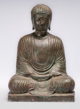 Ancien Japonais Style Assis Méditation Amitabha Statue de Bouddha - 40cm/16 &quot; - £990.58 GBP