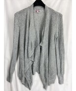 Candies Size Medium Cardigan Sweater Women Gray Soft Knit Fuzzy Open Shawl - £8.24 GBP
