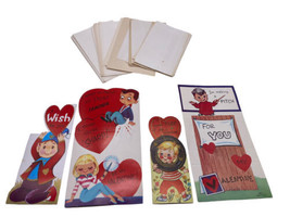 Vintage Valentines Set Lot 17 1950s 1960s Sweet Charming w/ Envelopes Ep... - $74.62