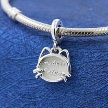 2021 Spring Release 925 Sterling Silver My Pet Cat Dangle Charm With Enamel  - £14.07 GBP