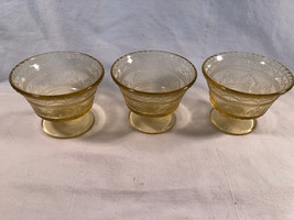 3 Vintage Amber Patrician Sherbets Depression Glass Mint - £15.72 GBP