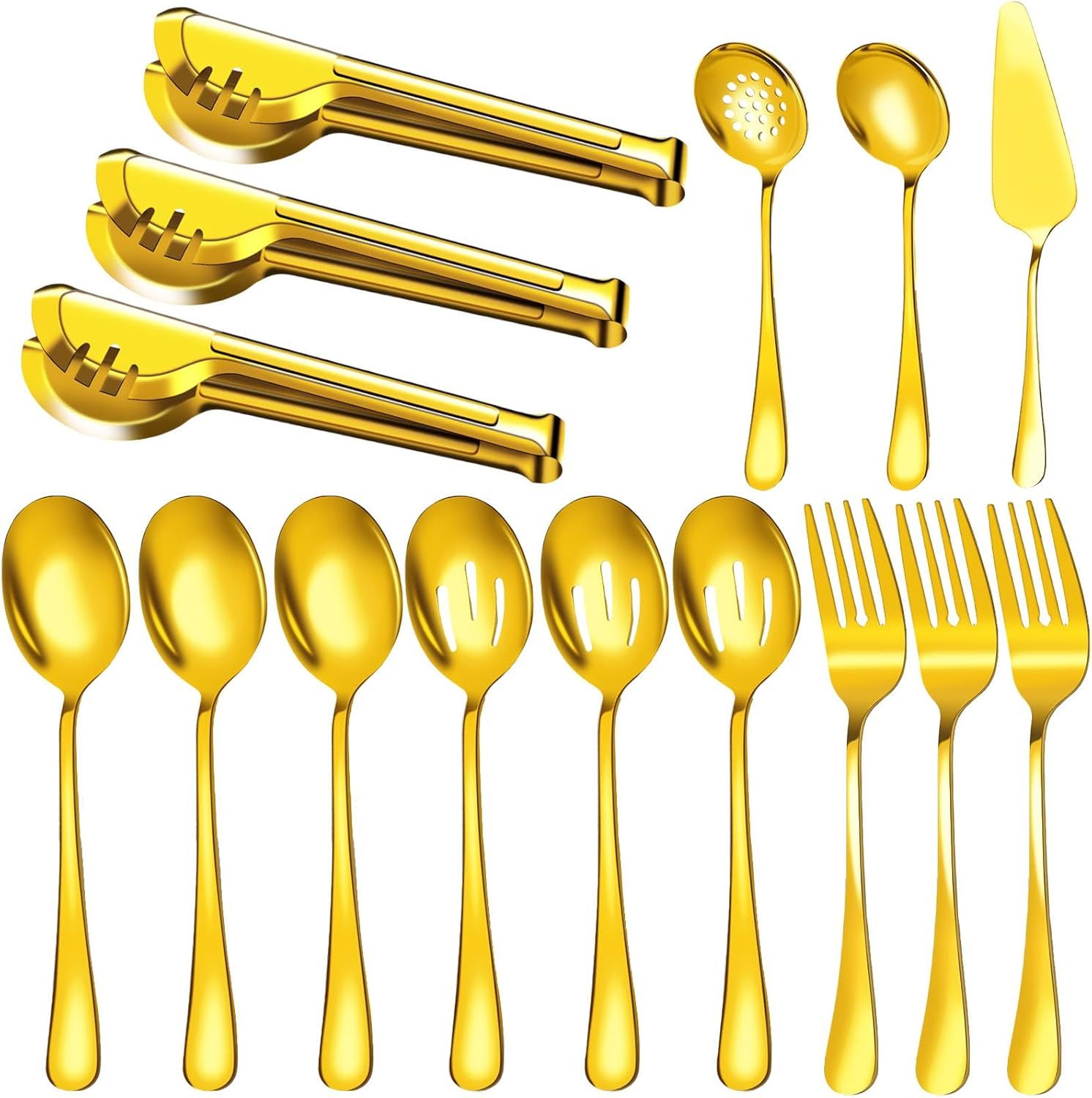 Serving Utensils, 15 Pcs Stainless Steel Large Flatware Serving Tools Ki... - $39.98